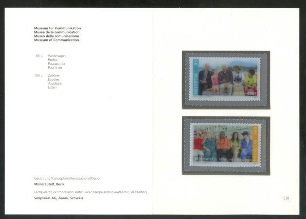 2007 - LOTTO/37555F - SVIZZERA - MUSEO COMUNICAZIONI 2v.  - FOLDER - NUOVI