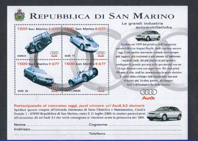 1999 - LOTTO/8213 - SAN MARINO - INDUSTRIE DI AUTOMOBILI - BF