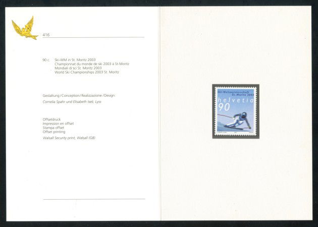 2002 - SVIZZERA - SCI ALPINO - NUOVO - FOLDER - LOTTO/37377F