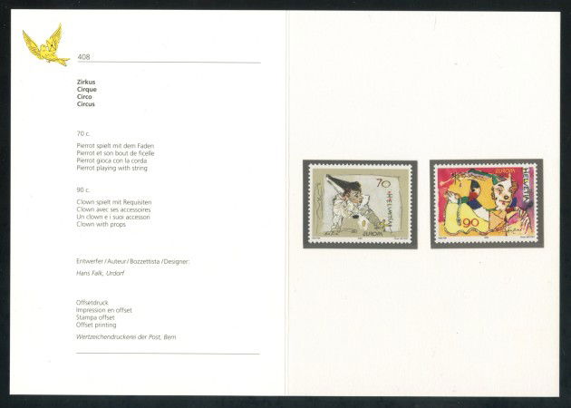 2002 - SVIZZERA - EUROPA IL CIRCO 2v. - NUOVI - FOLDER -  LOTTO/37368F