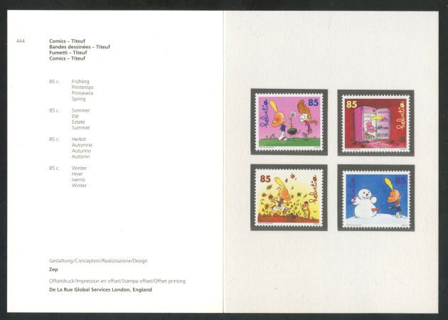 2004 - SVIZZERA - FUMETTI TITEUF 4v. - NUOVI - FOLDER - LOTTO/37420F