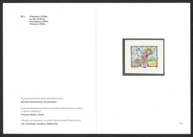 2009 - SVIZZERA - LOTTO/37719F - PRINCIPESSA LILLIFEE - NUOVO - FOLDER