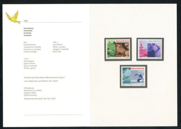 2001 - SVIZZERA - IMMAGINI DELLA SVIZZERA 3v. - NUOVI -  FOLDER - LOTTO/37358F