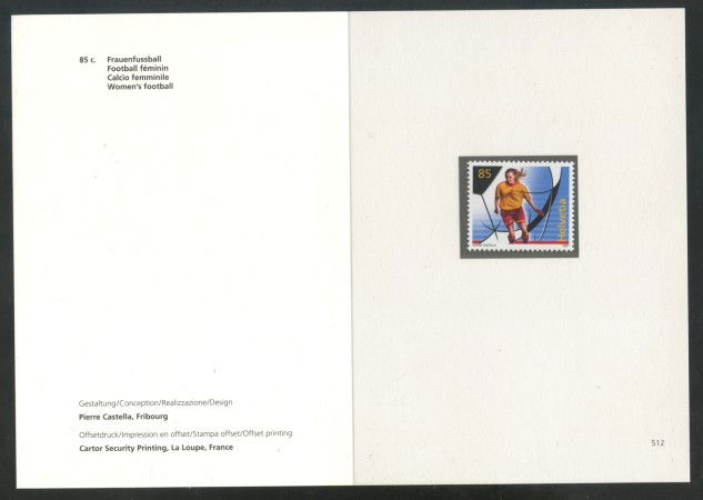 2007 - LOTTO/37546F - SVIZZERA - CALCIO FEMMINILE 1v. - FOLDER -  NUOVO