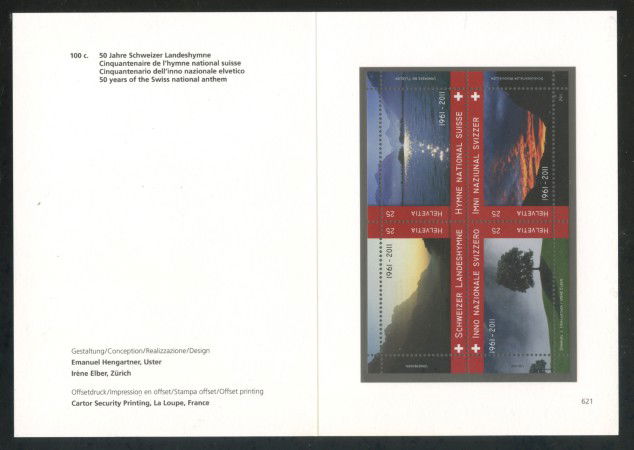 2011 - SVIZZERA - LOTTO/37780F - INNO NAZIONALE FOGLIETTO - NUOVO - FOLDER