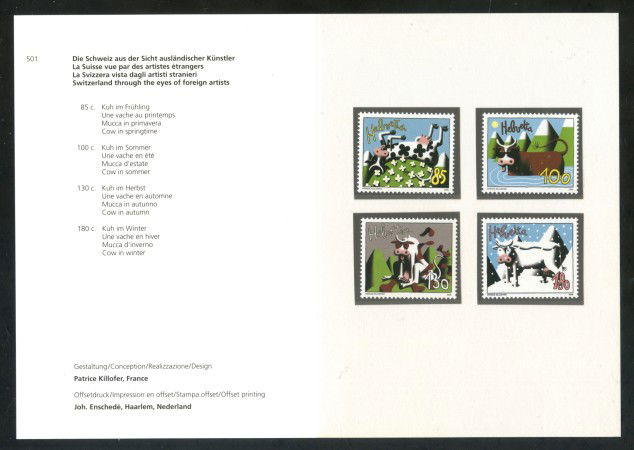 2006 - LOTTO/37475F - SVIZZERA - ARTISTI STRANIERI 4v. -  FOLDER - NUOVI