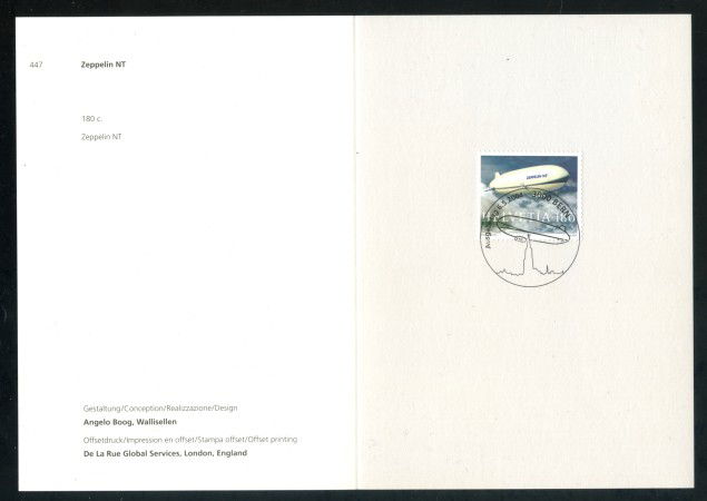 2004 - SVIZZERA - DIRIGIBILE ZEPPELIN - USATO FDC - FOLDER - LOTTO/37424FU