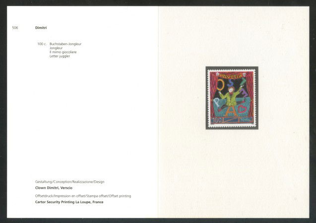 2006 - LOTTO/37483F - SVIZZERA - IL CLOWN DIMITRI - FOLDER - NUOVO