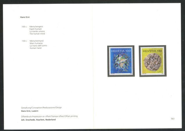 2009 - SVIZZERA - LOTTO/37605F - HANS ERNI 2v.- NUOVI - FOLDER