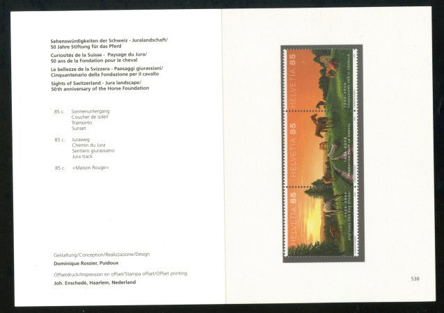 2008 - SVIZZERA - FONDAZIONE PER IL CAVALLO 3v. - FOLDER -  NUOVI - LOTTO/37572F