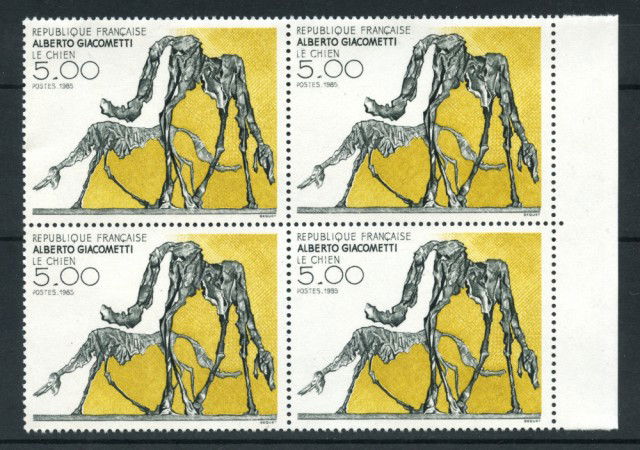 1985 - LOTTO/20244Q - FRANCIA - OPERA DI ALBERTO GIACOMETTI - QUARTINA