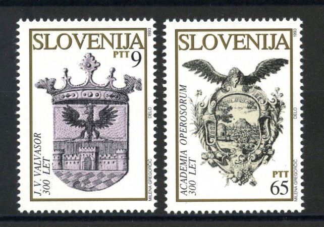 1993 - SLOVENIA - BARONE VALVASOR E ACCADEMIA LABACENSIUM 2v. - NUOVI - LOTTO/33681