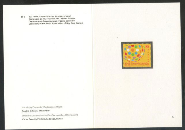 2007 - LOTTO/37556F - SVIZZERA - ASILI NIDO 1v. -  FOLDER - NUOVO
