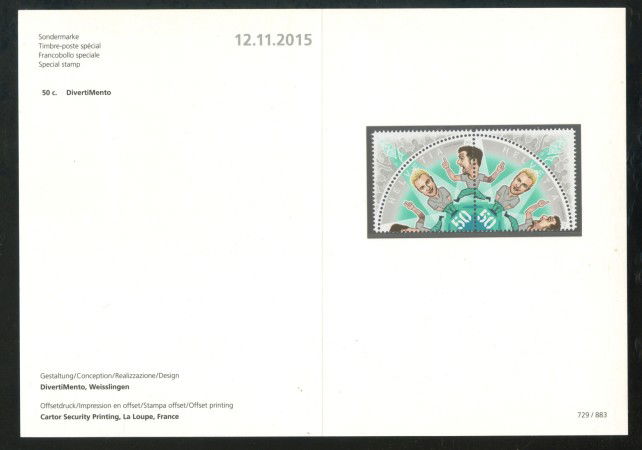 2015 - SVIZZERA - LOTTO/37888F - CABARET DIVERTIMENTO 2v. - NUOVI - FOLDER