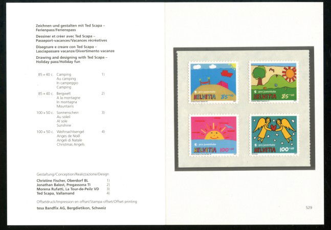 2007 - LOTTO/37563F - SVIZZERA - PRO JUVENTUTE E NATALE 4v. -  FOLDER - NUOVI 