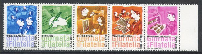 2012 - REPUBBLICA - GIORNATA DELLA FILATELIA 5v. - NUOVI - LOTTO/37163