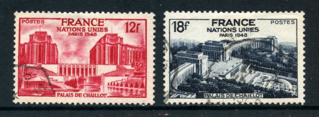 1948 - FRANCIA - ASSEMBLEA ONU 2v. - USATI - LOTTO/28504