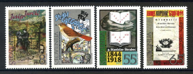 1994 - SLOVENIA - PERSONALITA' E ANNIVERSARI  4v. - NUOVI - LOTTO/33684