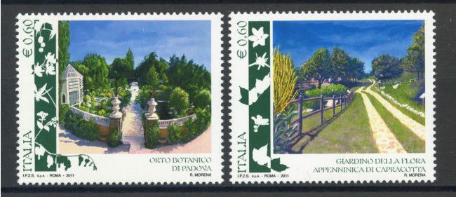 2011 - REPUBBLICA - PARCHI E GIARDINI 2v. - NUOVI - LOTTO/14809