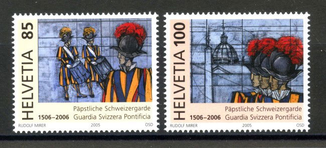 2005 - SVIZZERA - CENTENARIO GUARDIA SVIZZERA 2v. - NUOVI - LOTTO/37459