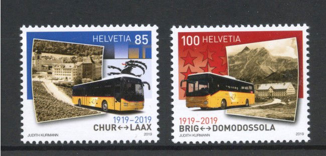 2019 - SVIZZERA - LOTTO/42141 - AUTOPOSTALE 2v. - NUOVI
