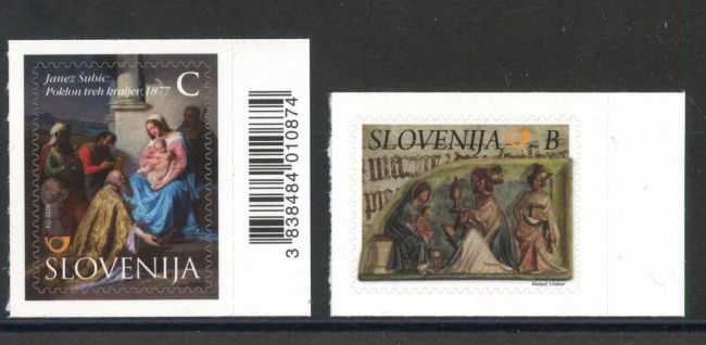 2015 - SLOVENIA - NATALE 2v. - NUOVI ADESIVI - LOTTO/34616
