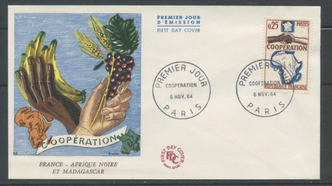 1964 - FRANCIA - COOPERAZIONE AFRICA E MADAGASCAR - BUSTA FDC - LOTTO/25197