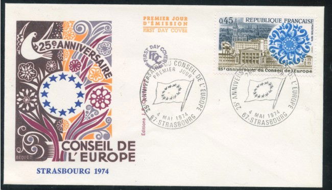 1974 - FRANCIA - CONSIGLIO D'EUROPA - BUSTA FDC - LOTTO/25352