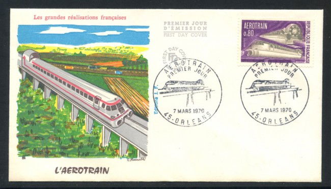 1970 - FRANCIA - AEROTRENO - BUSTA FDC - LOTTO/25896