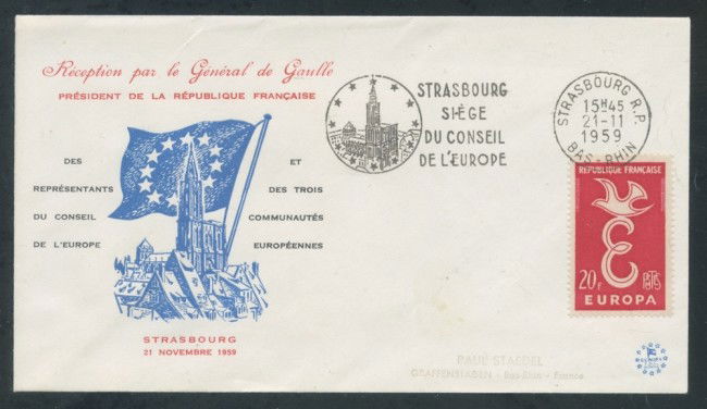 1959 - FRANCIA - RICEVIMENTO DAL GENERALE DE GAULLE - BUSTA - LOTTO/26268