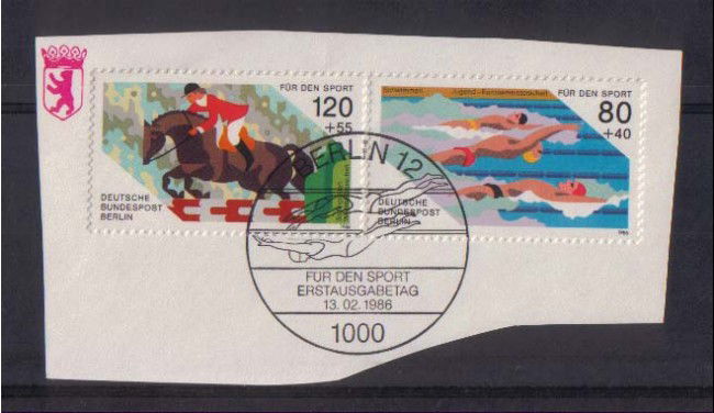 1986 - LOTTO/2790 - BERLINO -  AIUTO ALLO SPORT - USATI SU FRAMMENTO