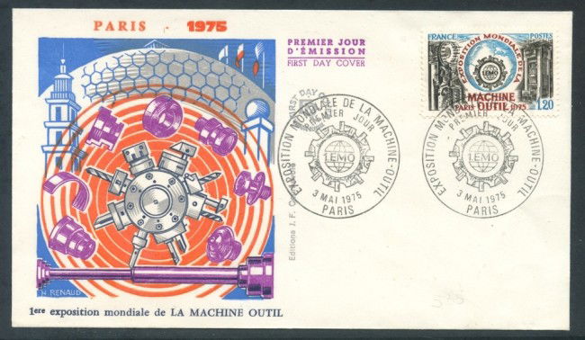 1975 - FRANCIA - MACCHINE UTENSILI ESPOSIZIONE - BUSTA FDC - LOTTO/26476