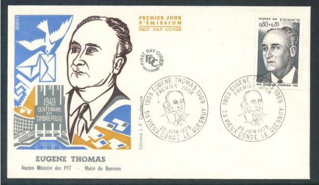 1975 - FRANCIA - EUGENE THOMAS - BUSTA FDC - LOTTO/26480