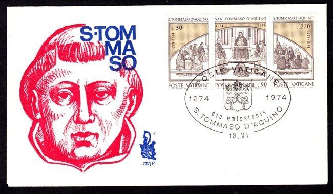 1974 - LOTTO/13152 - VATICANO - SAN TOMMASO D'AQUINO - BUSTA FDC