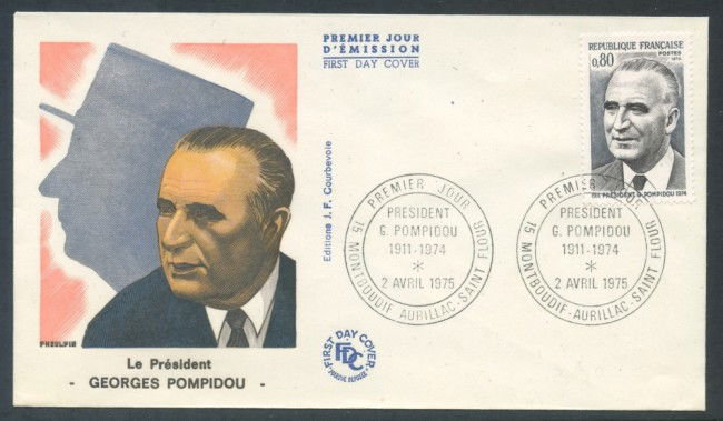 1975 - FRANCIA - GEORGES POMPIDOU - BUSTA FDC - LOTTO/26482