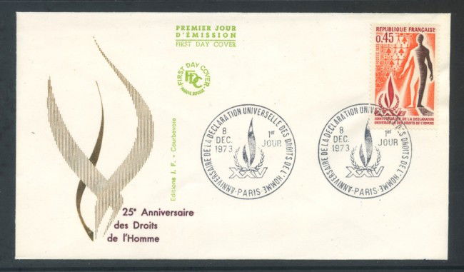 1973 - FRANCIA - DIRITTI DELL'UOMO - BUSTA FDC - LOTTO/25860