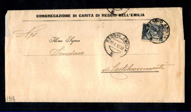 REGGIO EMILIA - 1917 - LOTTO/10727 - PIEGO CONGREGAZIONE DI CARITA'