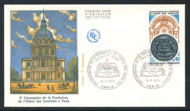 1974 - FRANCIA - HOTEL DES INVALIDES - BUSTA FDC - LOTTO/25813
