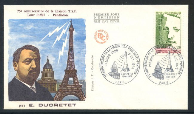 1973 - FRANCIA - COLLEGAMENTO TELEGRAFICO TORRE EIFELL - BUSTA FDC - LOTTO/25816