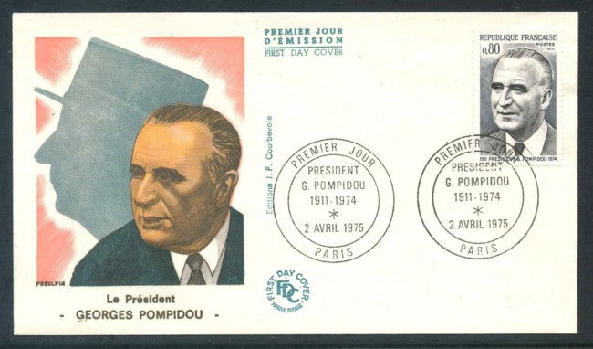 1975 - FRANCIA - GEORGES POMPIDOU - BUSTA FDC - LOTTO/26481
