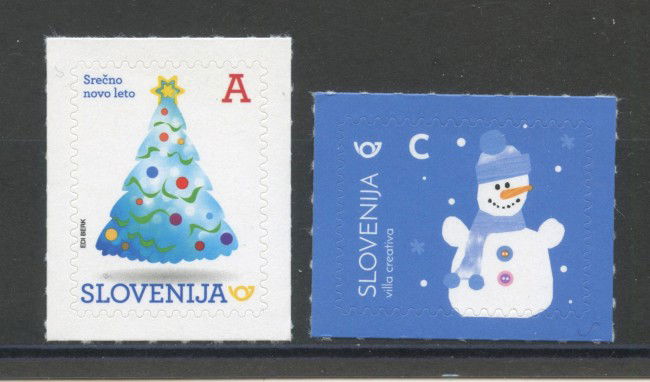 2017 - SLOVENIA - NUOVO ANNO  2v. - NUOVI ADESIVI - LOTTO/34674