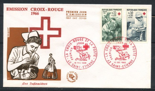 1966 - FRANCIA - PRO CROCE ROSSA - BUSTA FDC - LOTTO/25216