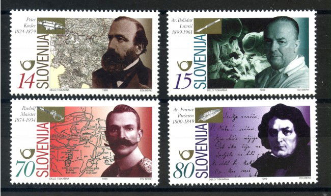 1999 - SLOVENIA - PERSONALITA'  4 v. - NUOVI - LOTTO/33965