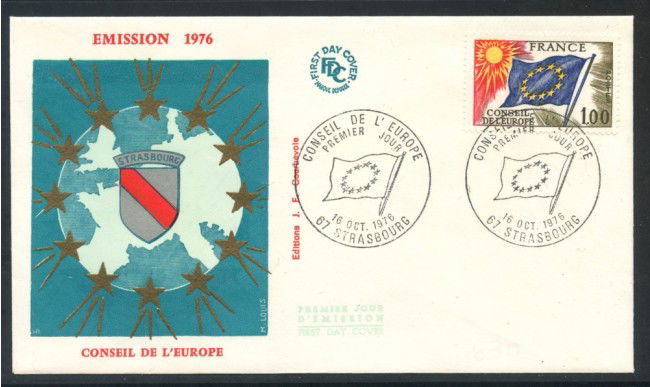 1976 - FRANCIA - 1 Fr. CONSIGLIO D'EUROPA - BUSTA FDC - LOTTO/25875