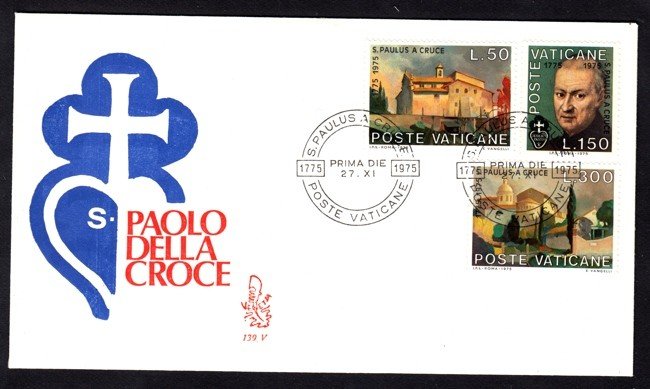 1975 - LOTTO/13150 - VATICANO - SAN PAOLO DELLA CROCE - BUSTA FDC