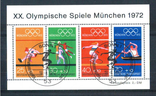 1972 - LOTTO/GFBF7UF - GERMANIA - OLIMPIADI DI MONACO  FOGLIETTO FDC