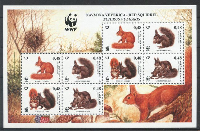 2007 - SLOVENIA - WWF SCOIATTOLI  MINIFOGLIO - NUOVO - LOTTO/34348