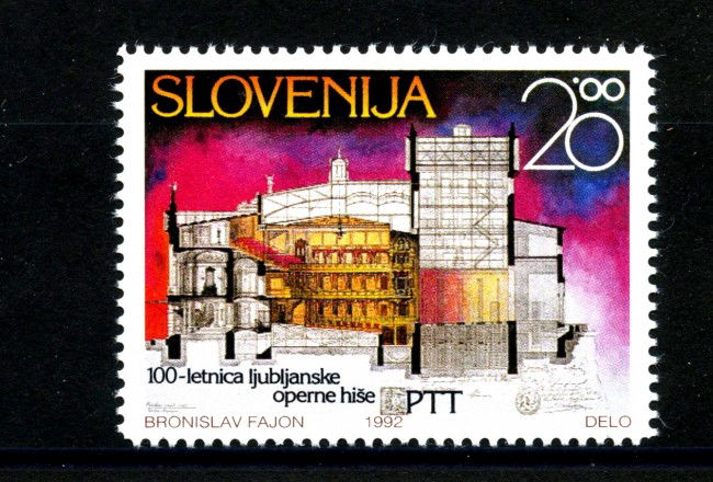 1992 - SLOVENIA - CENTENARIO TEATRO DELL'OPERA - NUOVO -  - LOTTO/33650