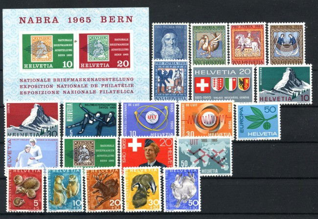 1965 - SVIZZERA - LOTTO/39444 - ANNATA COMPLETA  21v. +BF - NUOVI