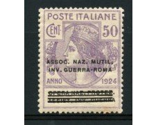 1924 - LOTTO/11754 - REGNO - 50c. ASSOC.NAZ.MUTIL.INVALIDI - LING.